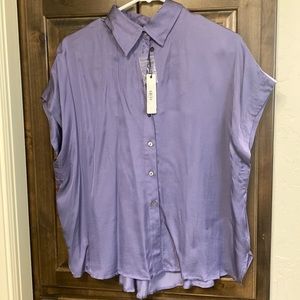 NWT- Purple silky blouse purchased at a boutique- M